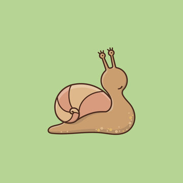 Happy snail cartoon vector illustration for Fibonacci Day on November 23