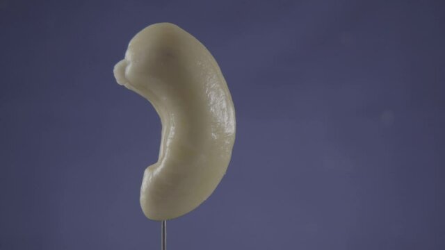 Cashew rotating with loop on blue screen for chroma key