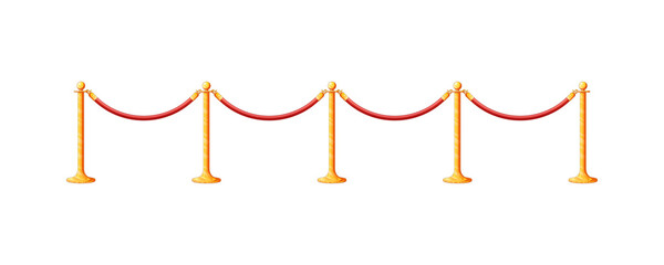 Golden rope barrier vector on white background