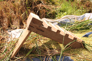 Close up place for pounding rice
