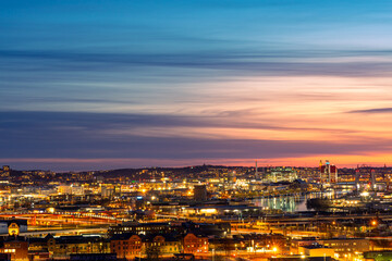 Fototapeta na wymiar Sunset over the city of Gothenburg