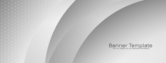 Abstract Grey color decorative minimal wave banner design