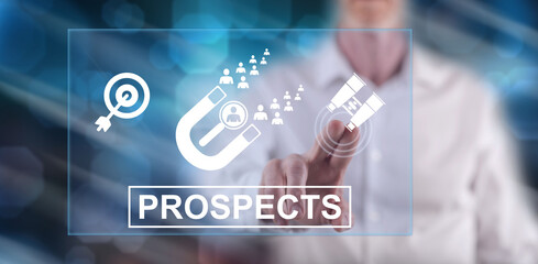Man touching a prospects concept