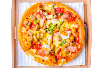 Closeup shot of nice delicious pizza