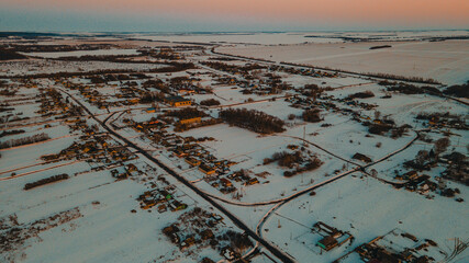 aerial photography of rural areas in the Penza region