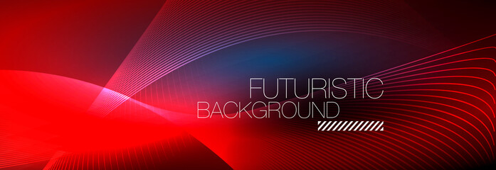 Abstract neon glowing light in the dark with waves. Shiny magic energy and motion concept, vector abstract wallpaper background