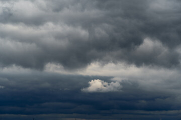 Naklejka na ściany i meble beautiful dark dramatic sky with stormy clouds before the rain