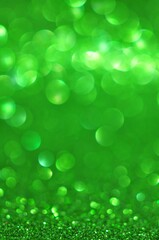 Beautiful green bokeh on a blurred background