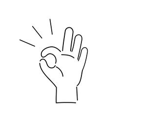 オッケーの手のイラスト　ハンドジェスチャー