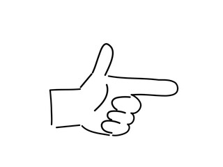 人差し指を差している手のイラスト　ハンドジェスチャー