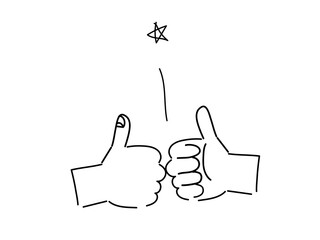 グータッチしている手のイラスト　ハンドジェスチャー