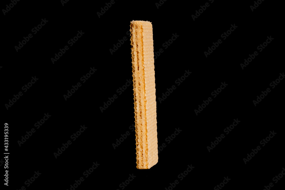 Aufkleber rectangular waffle isolated on black background