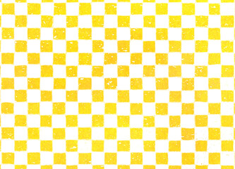 キラキラした黄色と白の市松模様背景