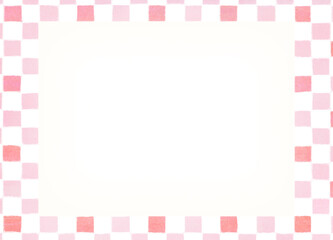 ピンクと赤のレトロかわいい市松模様背景　コピースペース