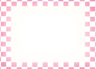 ピンクと白の市松模様背景　コピースペース