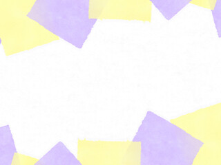重なる和紙の模様　紫と黄色のフレーム