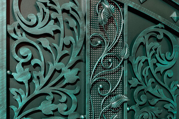 Finishing with beautiful forged elements of a metal gate