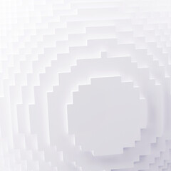 3d rendering, abstract cube background, white voxel mosaic, geometric shapes. Abstract background.