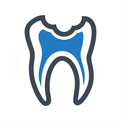 Tooth decay icon, vector and glyph