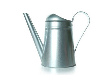 Metal watering can isolated on white background