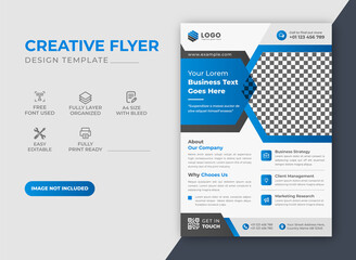 Creative Modern Clean Blue Color Color scheme Corporate Business Flyer Template