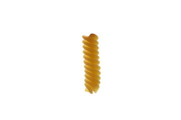 Uncooked raw pasta isolated on white background