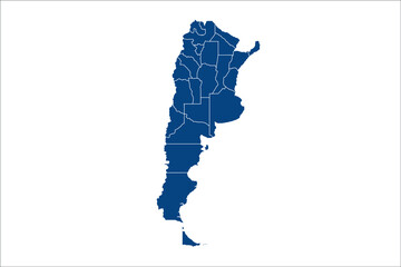  Argentina Map blue Color on White Backgound	