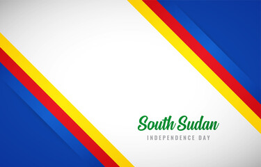 Happy Independence day of South Sudan with Creative South Sudan national country flag greeting background