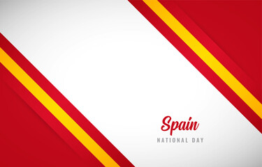 Happy national day of Spain with Creative Spain national country flag greeting background