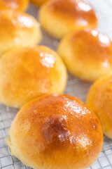 Baking brioche buns