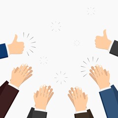 Human hands clapping. applauding hands. illustration in flat style.