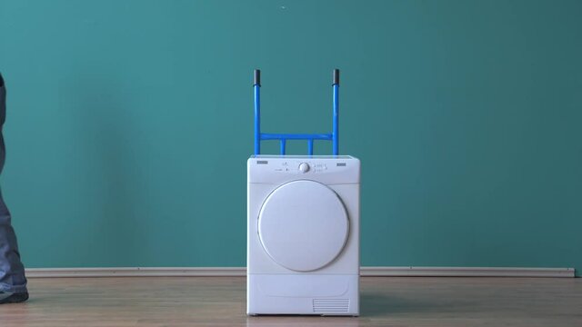Washing machine cargo and transportation wall and carry interior.