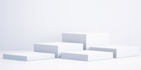 3d background for mock up podium for product presentation, white background, 3d rendering