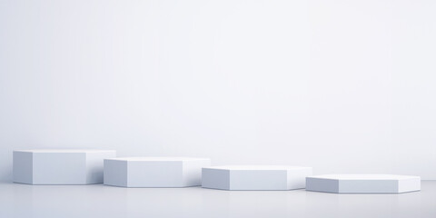 3d background for mock up podium for product presentation, white background, 3d rendering