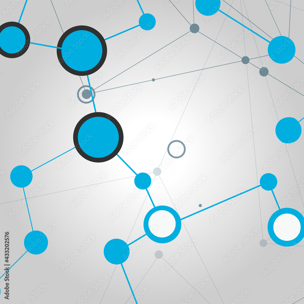Poster Abstract circle network connect for web marketing design. Abstract background. Vector design. Digital communication. Vector data. World medical concept