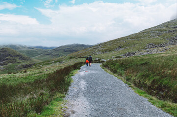 Father and daughter are enjoying staycation in Snowdonia