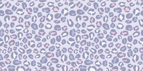 Cheetah seamless vector pattern background, pastel blue
