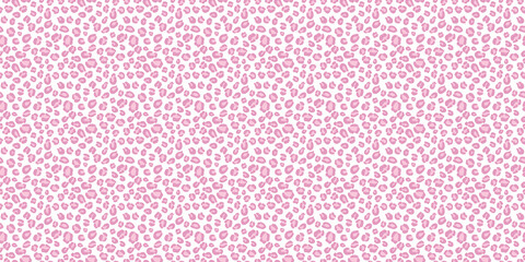 Cheetah seamless vector pattern background, pastel pink, girly.