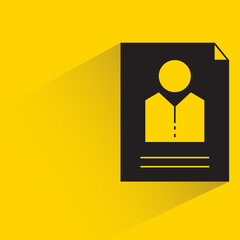 job application with shadow yellow background