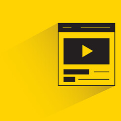 video on web with shadow yellow background
