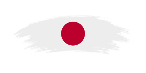 Artistic grunge brush flag of Japan isolated on white background