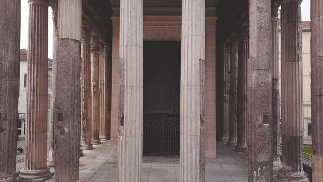 vienne, temple auguste Livie, drone,  architecture, b&acirc;timent, colonne, house of god, vieux, rep&egrave;re, ville, ciel, colonne, pierre, romain, rome, france, ancien, roma, europe, panth&eacute;on, voyage, fa&ccedil;ade, 