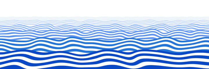 Abstract vector background, banner. Stylization of sea waves.