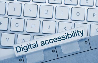 Digital accessibility - Inscription on Blue Keyboard Key.