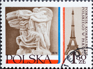 POLAND-CIRCA 1978 : A post stamp printed in Poland showing a Monument for the Polish Soldiers in...
