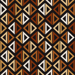 Brown triangles geometric pattern. Vector same coffee ornament. Seamless decorative triangle shape wallpaper.