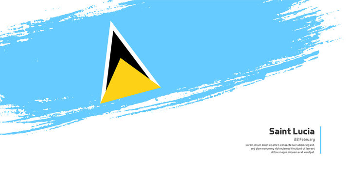 Creative hand drawing brush flag of Saint Lucia country for special independence day