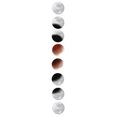 Moons Isolated On A White Background Hand Drawn Illustration	
