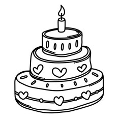 Cake Doodle vector icon. Drawing sketch illustration hand drawn cartoon line eps10