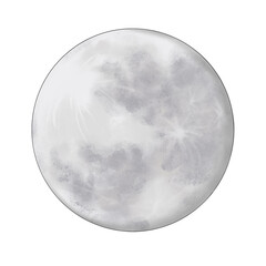 Moon Isolated On A White Background Hand Drawn Illustration	
